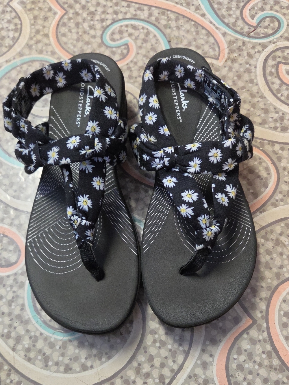 Clarks Women's Black Daisy Strap Sandals
